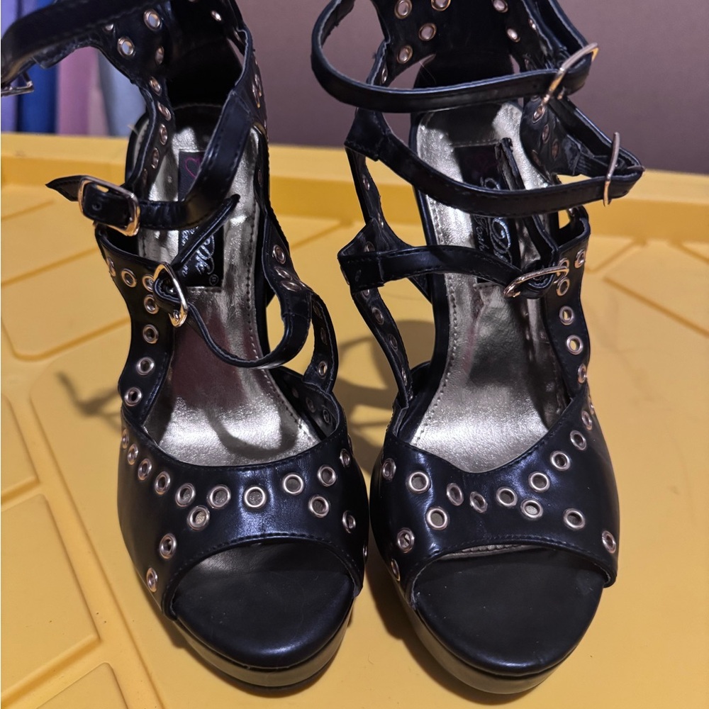 Elegant Black Studded Heels